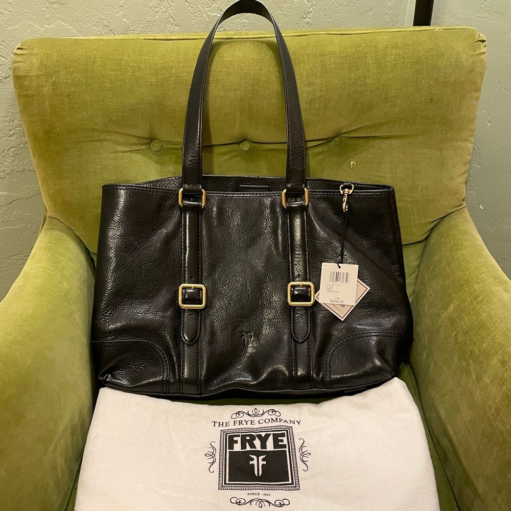 Frye Black Claude Tote New With Tags and Original Dust Bag